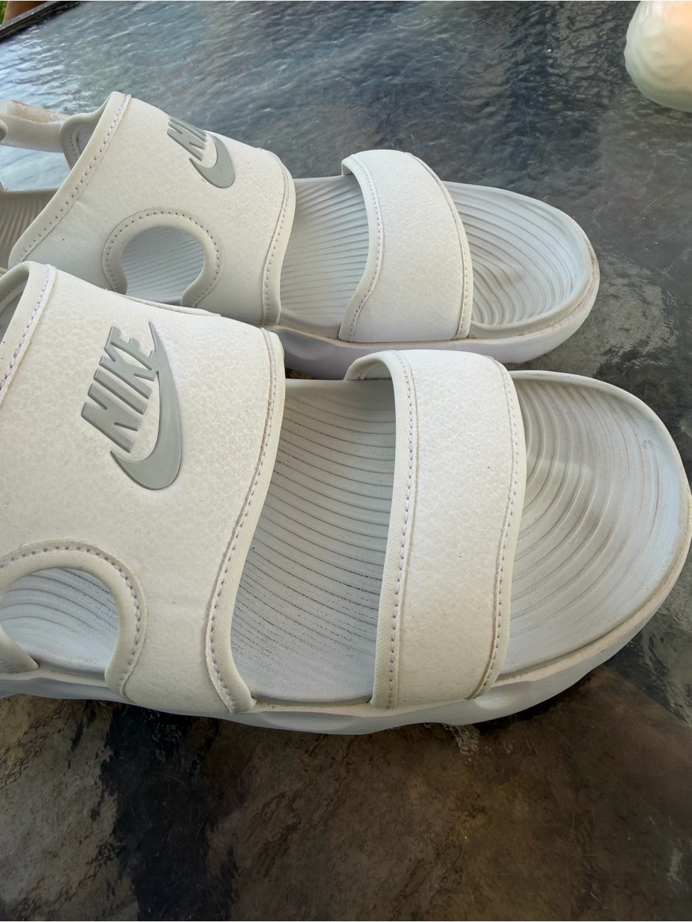 Nike White Women's Athletic Slide Sandals - Picture 14 of 16